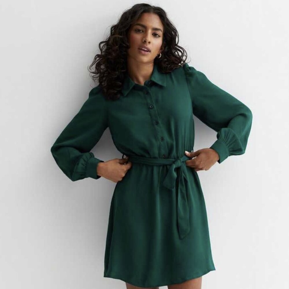 NWT Petite shirt dress by New Look in teal XSP